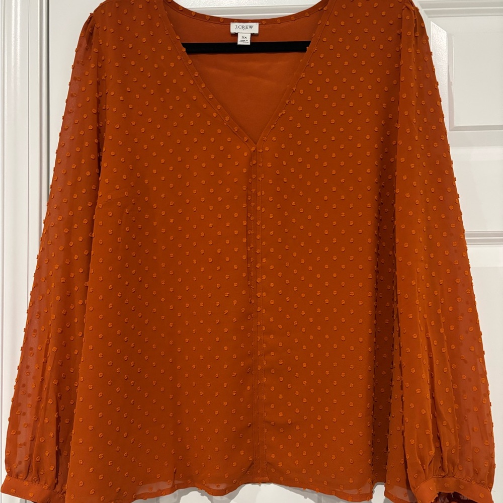 Orange V-Neck Women's Top